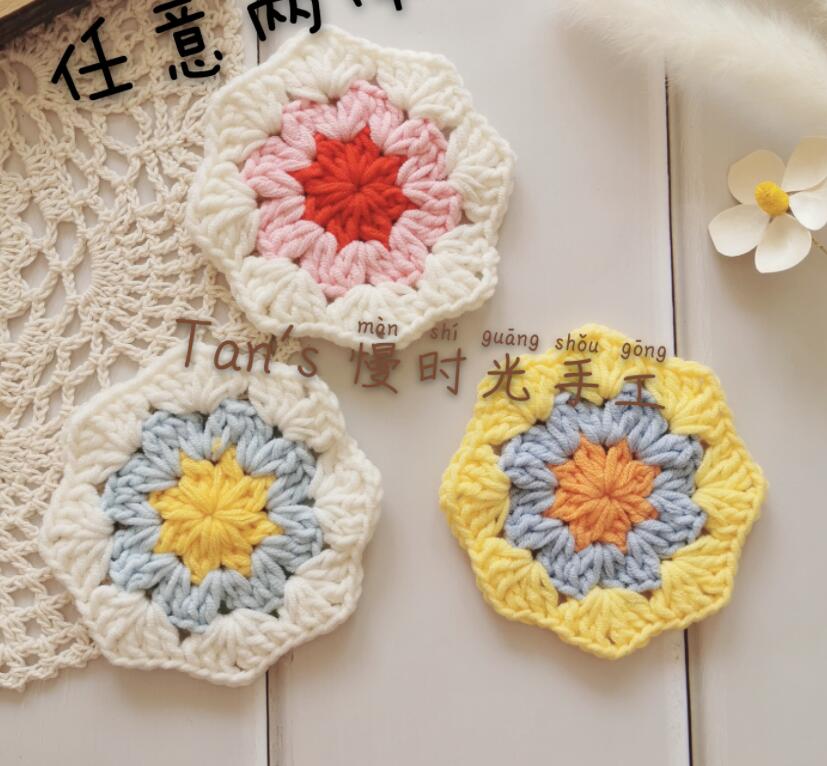 DIY Crochet Granny Square Cup Coaster Placemat Pad Tea Mug Coffee Mat Kitchen Table Decor Wedding Gift