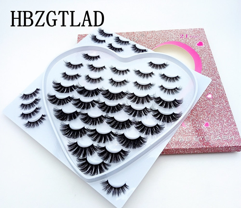 5/21Pairs 10-25 mm 3d Mink Lashes Faux Wispy Natural Mink Lashes Pack Short Natural False Eyelashes