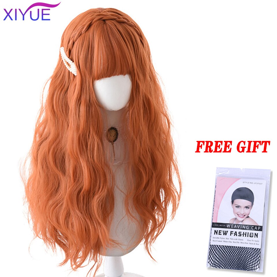 Blue Pink Lolita Wigs Ombre Long Water Wave Cosplay Wigs Synthetic Hair Wigs Heat Resistant For Women