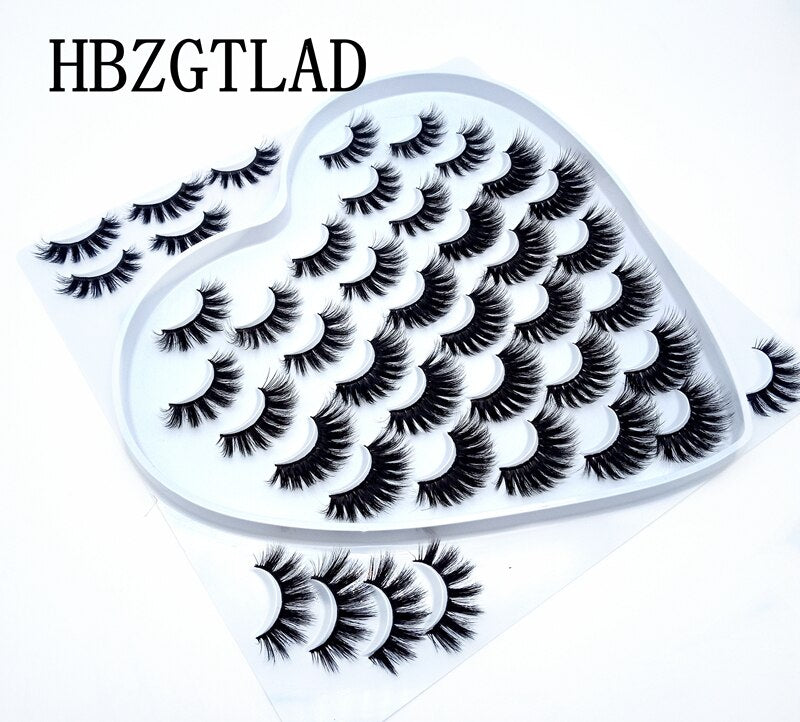5/21Pairs 10-25 mm 3d Mink Lashes Faux Wispy Natural Mink Lashes Pack Short Natural False Eyelashes