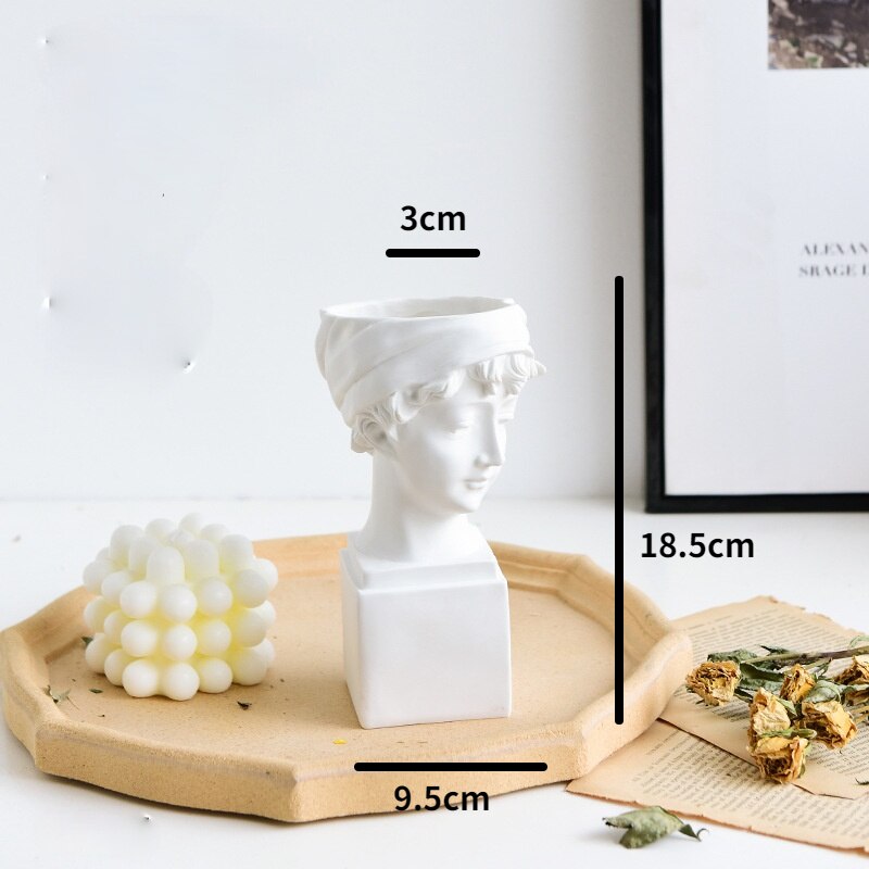 Nordic Style David Art Sculpture Portrait Vase Decoration Living Room Flower Arrangement Retro Florist Home Hydroponic Vase