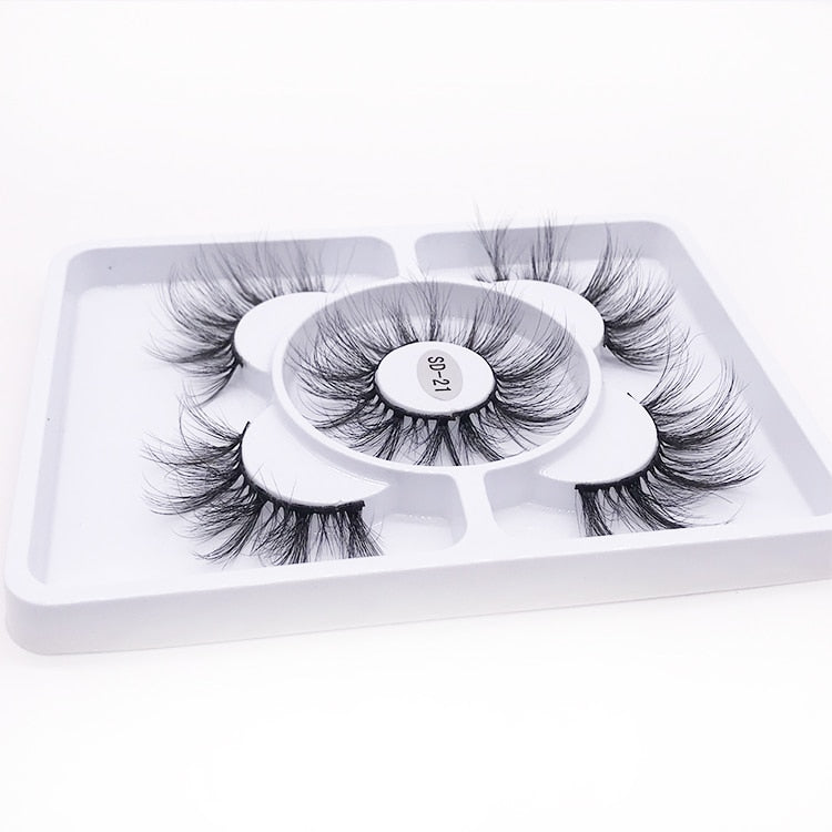 3 pairs natural false eyelashes fake lashes long 3d mink lashes eyelash extension