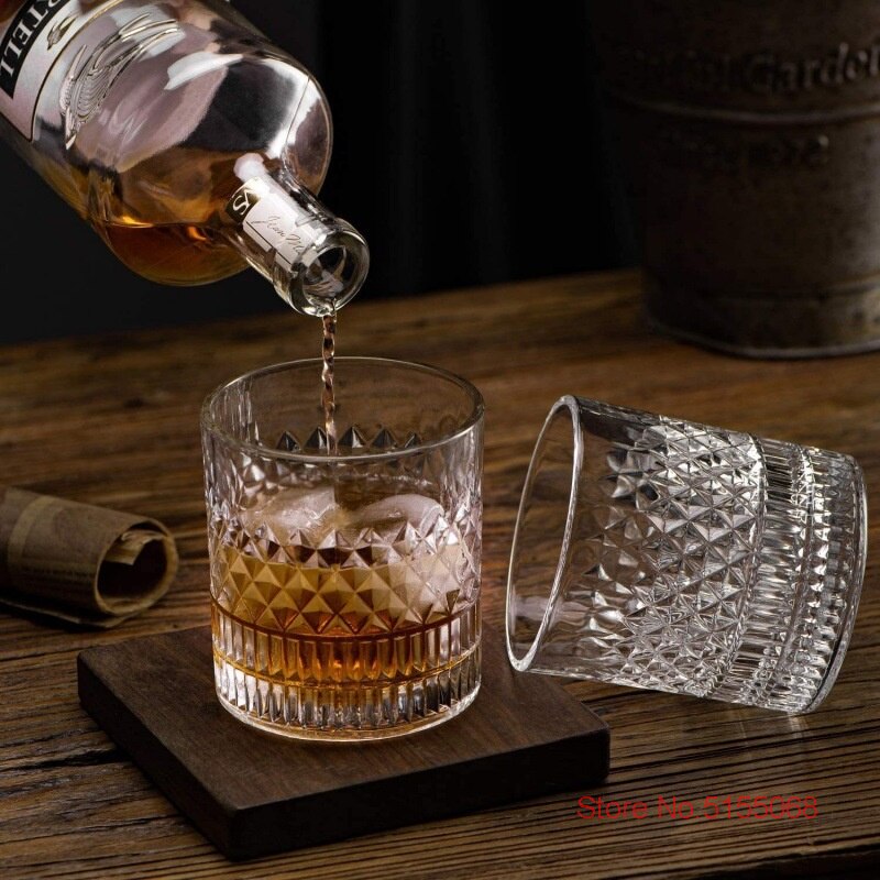 Modern European Style Aurora Bright Old Fashion Whisky Glass 3D Relief Whiskey Tumbler Vodka Wine Cup Cocktail Mug Beer-glass