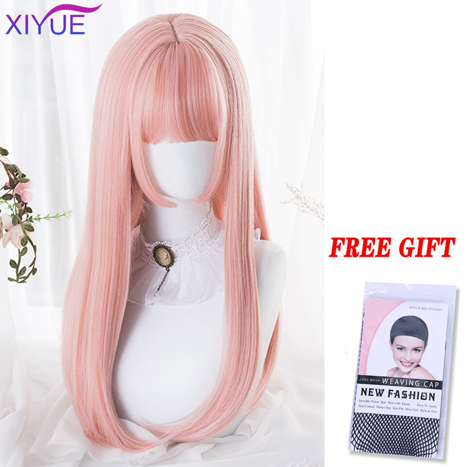 Blue Pink Lolita Wigs Ombre Long Water Wave Cosplay Wigs Synthetic Hair Wigs Heat Resistant For Women
