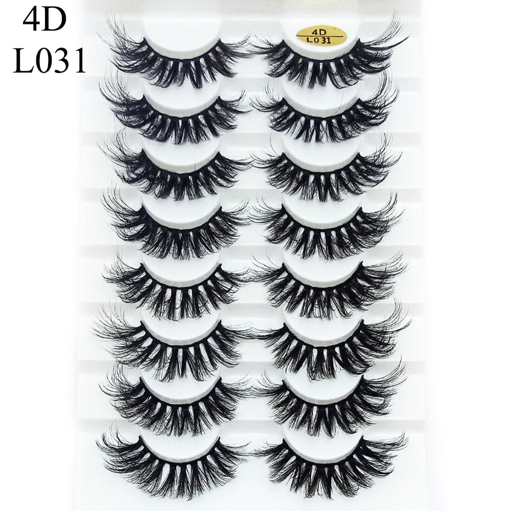 8 Pairs 3D Mink False Eyelashes Natural Wispy Fluffy Dramatic Volume Fake Lashes Extension Handmade Cruelty-free Eyelash