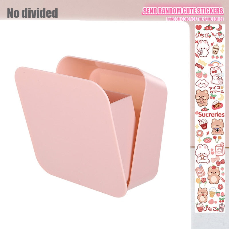 Kawaii Storage Organizer Adhesive Large Storage Box Sanitary Napkin Cosmetics Organizer Decorative Box Bathroom Accessories