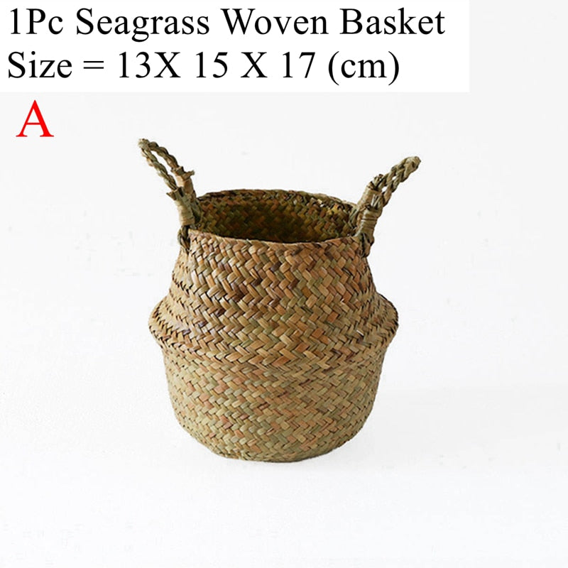 Wicker Storage Basket Flower Baskets Potted Plant Laundry Storage Decorative Basket Rattan Flower Pot Garden Planters