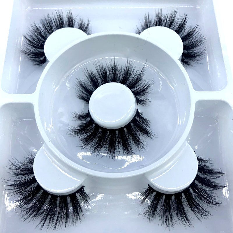 3 pairs natural false eyelashes fake lashes long 3d mink lashes eyelash extension