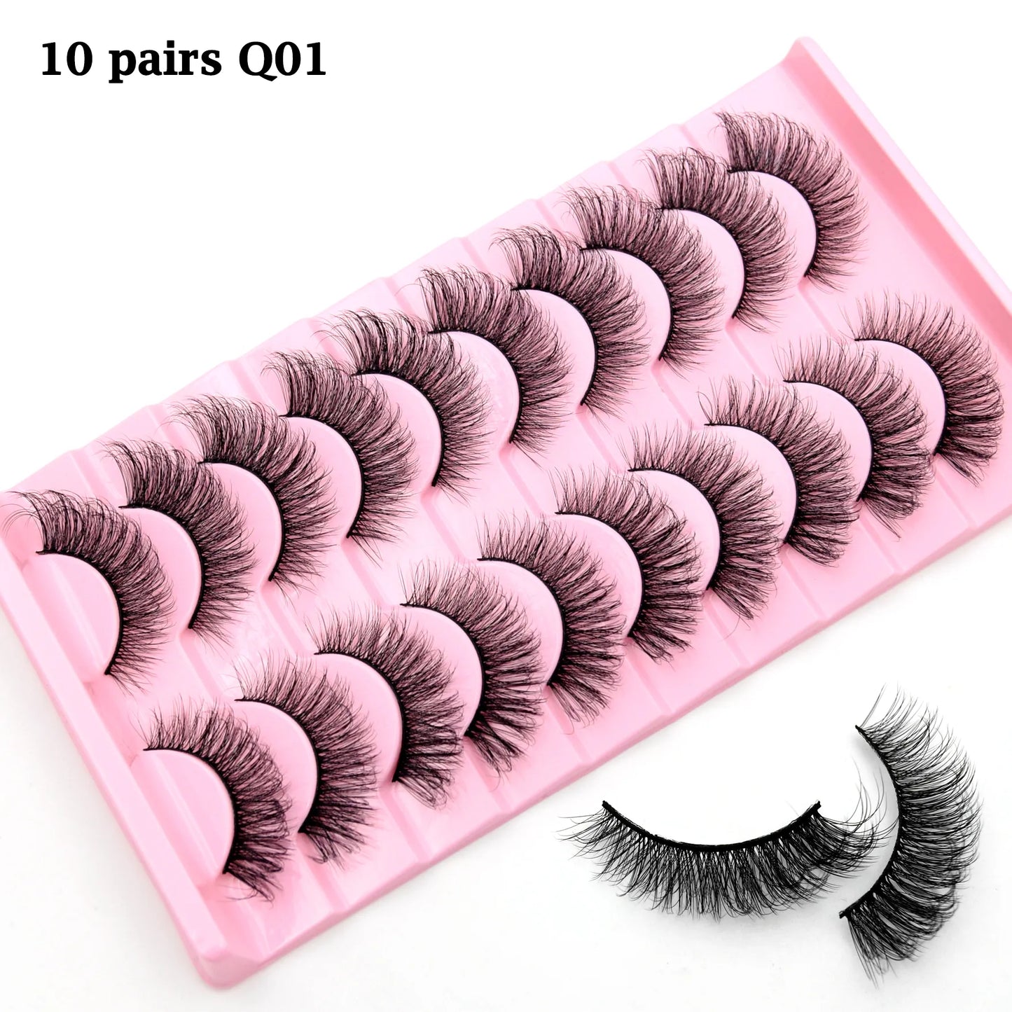 10 Pairs Eyelashes Natural Long 3D Mink Lashes Fluffy Volume Mink False Eyelashes Cruelty Free Wispy Lashes