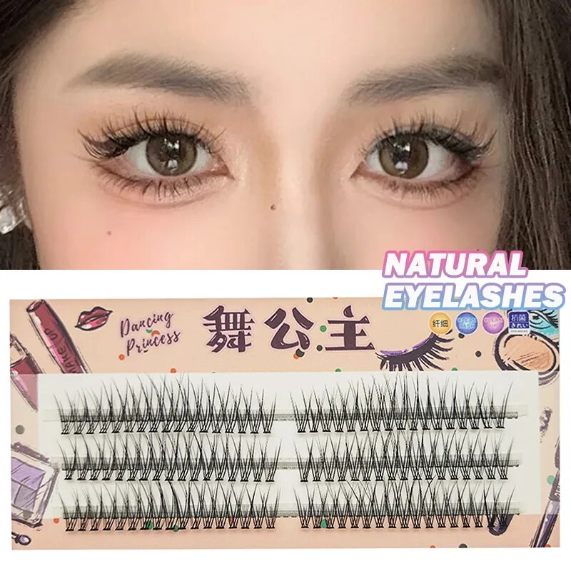 Manga Lashes 3 Rows 3D Faux Mink Lashes Natural False Eyelashes Anime Lashes Soft Light Natural Eyelashes Extension
