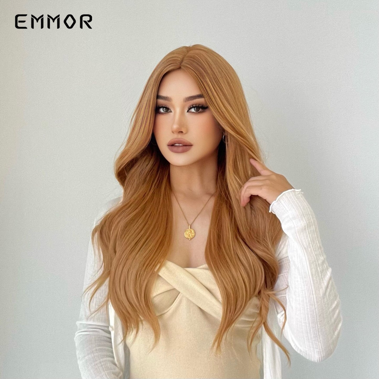Synthetic Wigs Long Wavy Blonde Natural Hair Wigs for Women Cosplay Wigs Heat Resistant Fiber Hair Wig