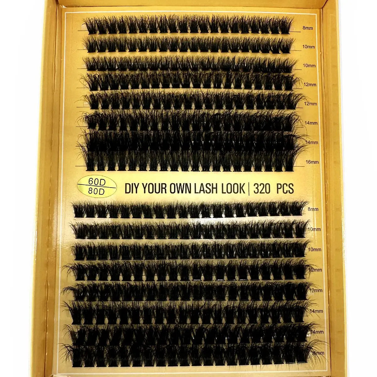 16Rows 320Bundles 5D Fluffy Lashes Cluster 60/80/100D Thick Eyelash Russia Curl Wispy Individual Lashes 8-16mm Eyelash