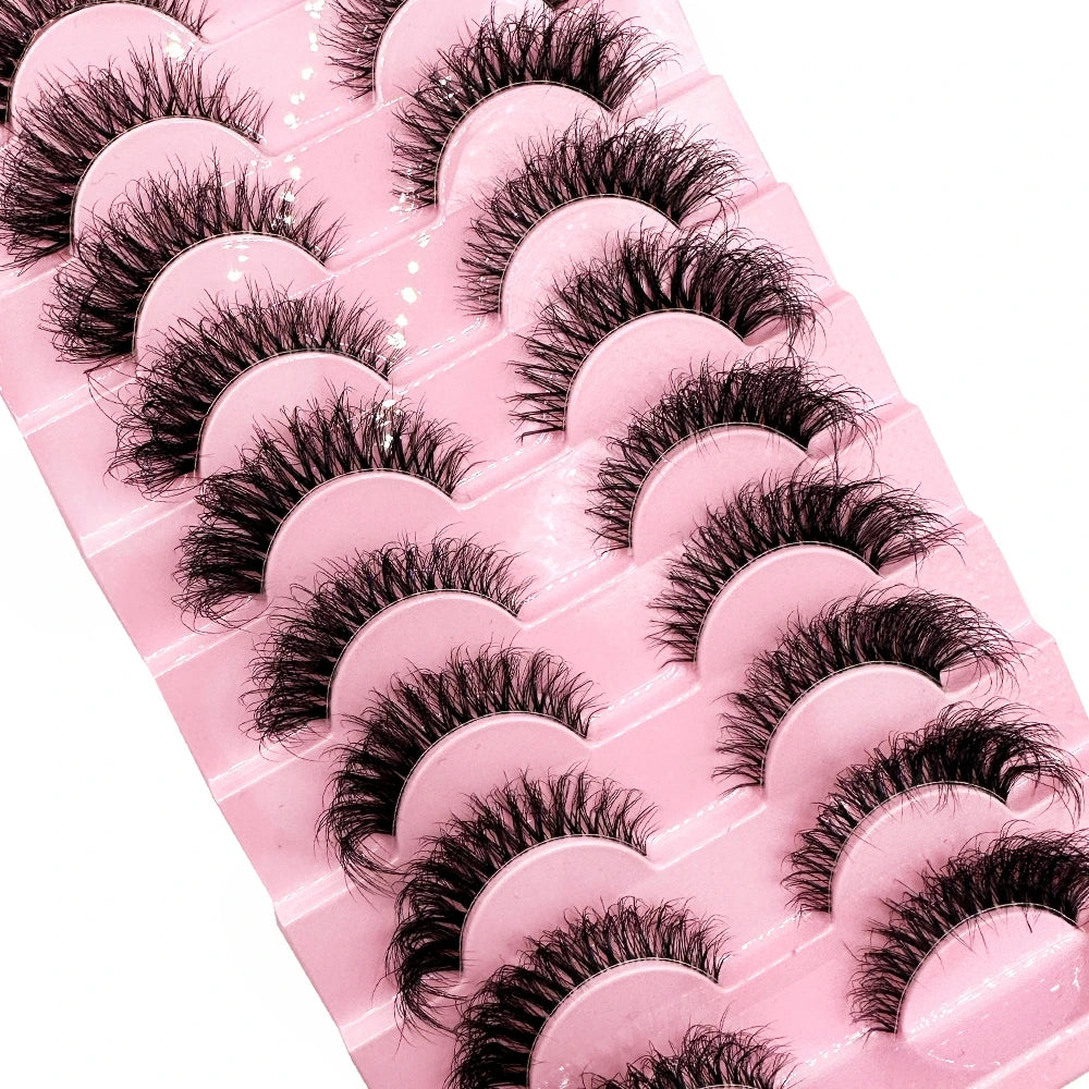 Invisible band Lashes 10 Pairs 3D Faux Mink Lashes Natural short Transparent Terrier Lashes Clear Band Soft Eyelashes Extension