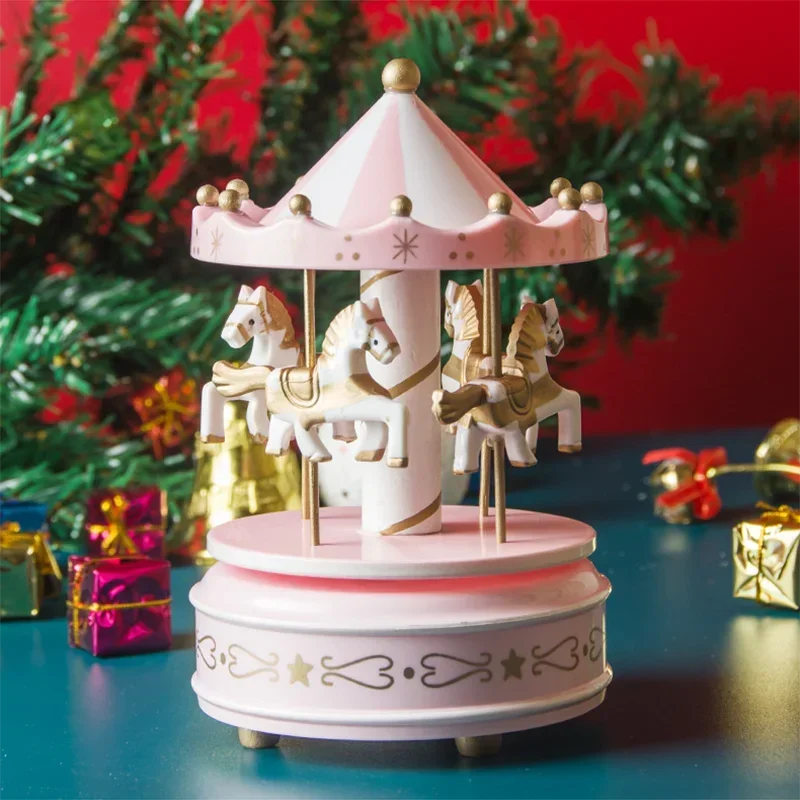 Christmas Decoration Ornaments Carousel Octave Box Music Box Birthday Gifts For Kids New Year Decorations Home Decor
