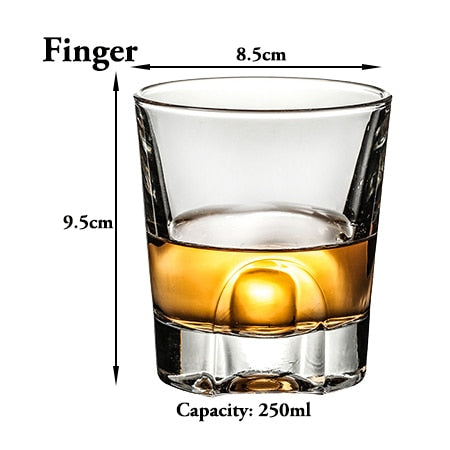1PCS Whiskey Glass Old Fashioned Rocks Glasses Tumblers Glassware for Cocktail Scotch Bourbon Gin Vodka Brandy