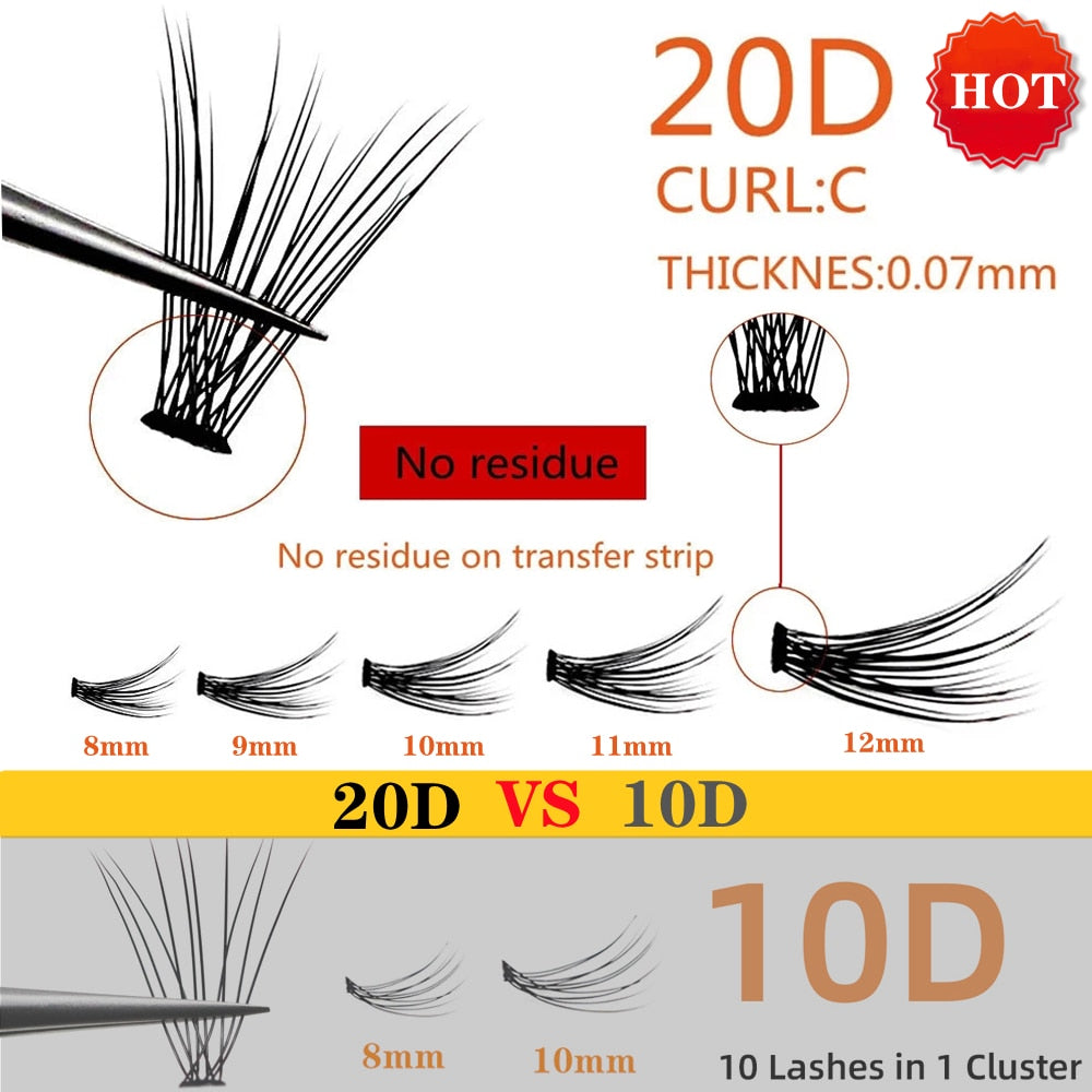 Individual Eyelash Extensions 60 Bundles/Box 0.07mm Natural Style Handmade Lash Bund Multiple Length Russian Volume