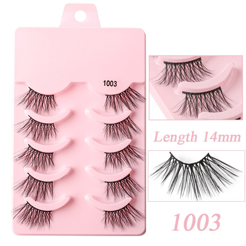 Faux Cils 5/10 Pairs Half Lashes Cat Eye Handmade Soft Fluffy Mink False Eyelashes Half Lashes maquillage