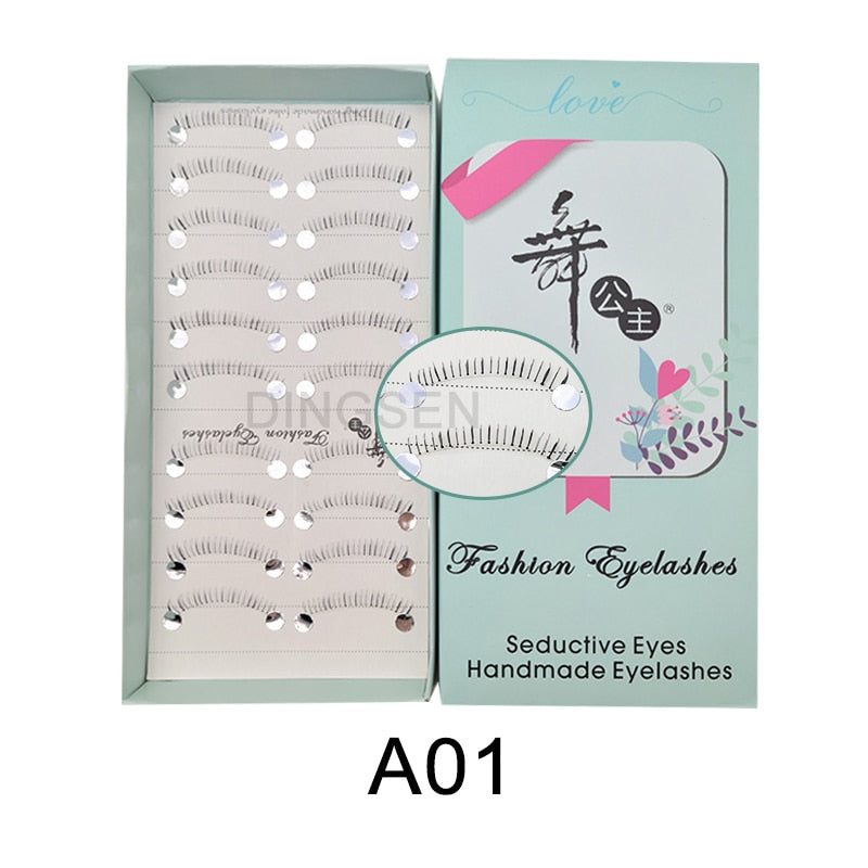 Manga Lashes Faux Cils 3/5/10 Pairs Lashes Soft and Slender False Eyelashes Transparent Stem Eyelashes Lash Extension
