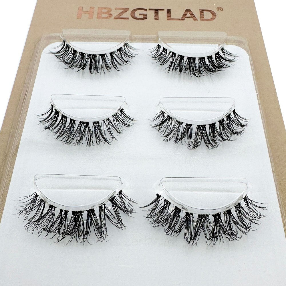 Mink Eyelashes 3pair lashes invisible band mink lashes reusable false eyelashes