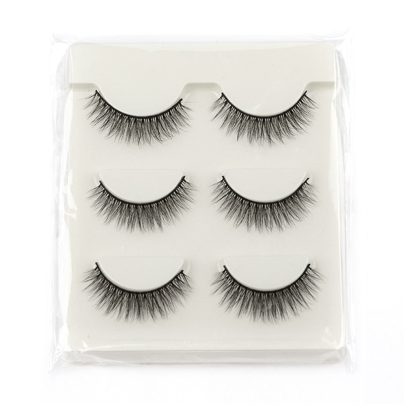 Half Eey Lashes 3/5/10 Pairs Faux Mink Lashes Natural False Eyelashes Wispy Fluffy Eyelash Extension