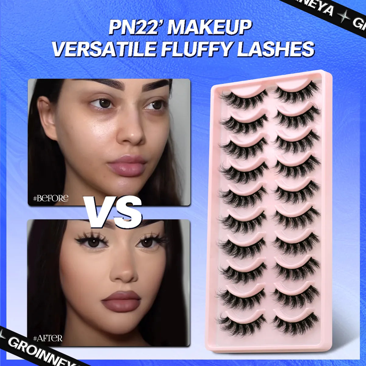 5/10 Pairs 3D Faux Mink Lashes Fluffy Soft Full Thick Wispy Natural long False Eyelashes Curly lashes