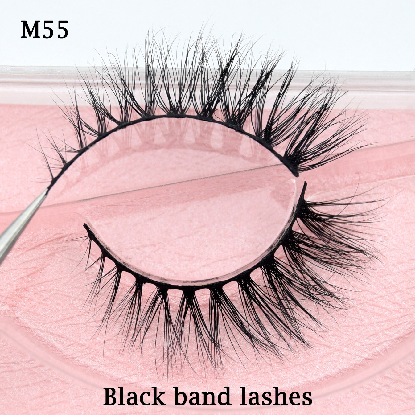 Half Lashes Transparent Stalk Invisible Band Mink Lashes Natual Wispy Half Mink eyelashes Reusable False Eyelashes