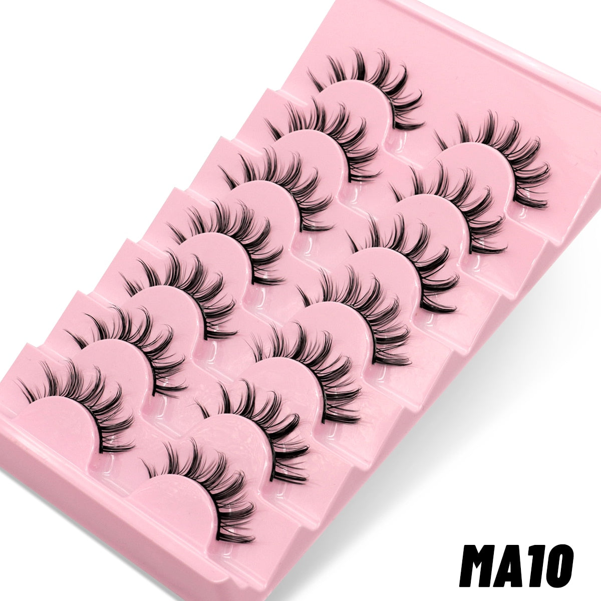 Manga Lashes 5/7 pairs Eyelashes 3D Natural False Lashes Fluffy Soft Cross Wispy Natural Eyelash Extension