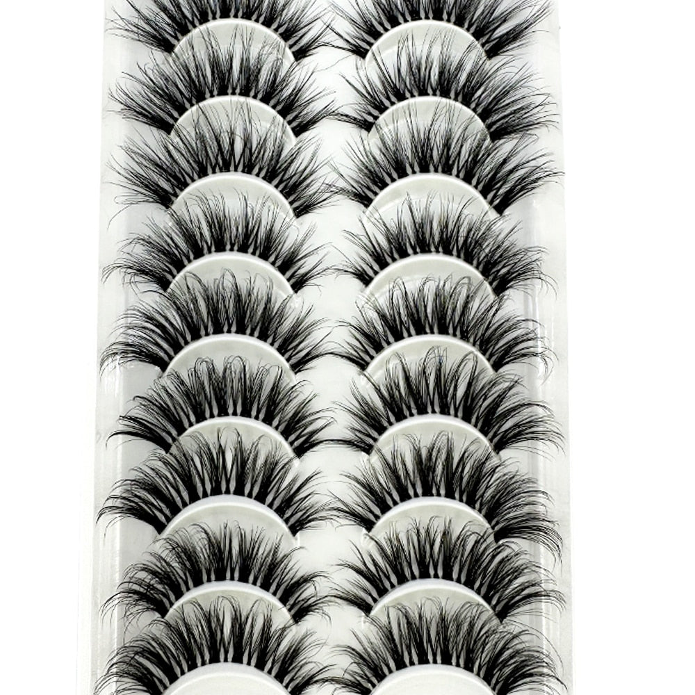 10 pairs Invisible band lashes cilios 3D mink fake lashes transparent Terrier natural long false eyelashes