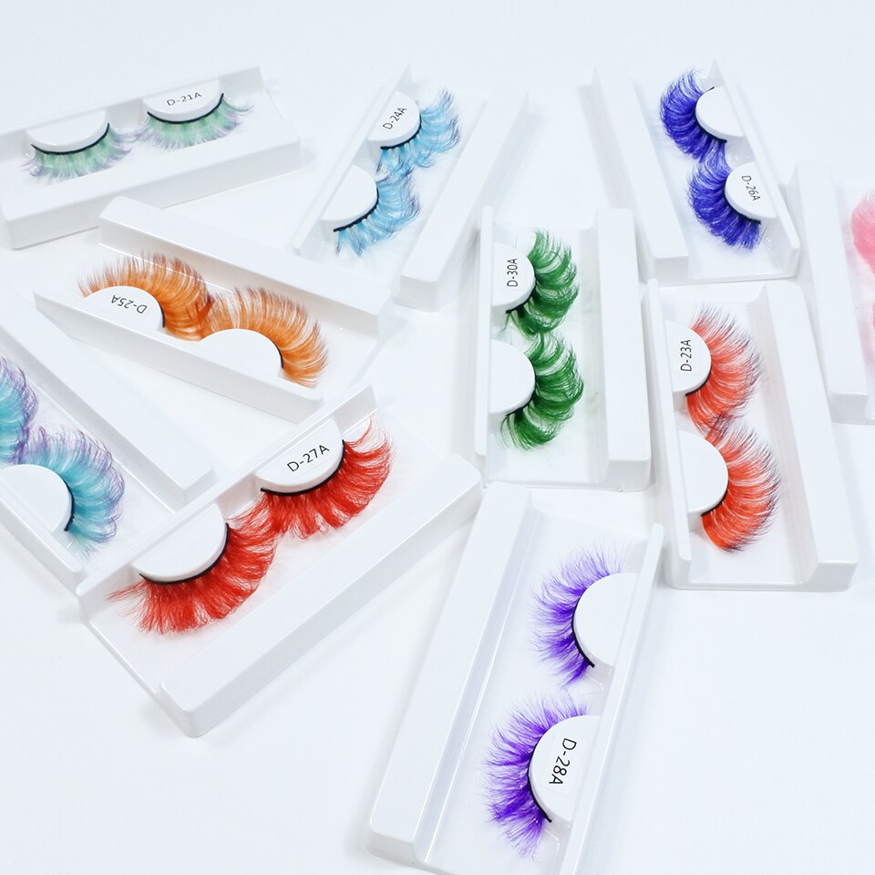 Lashes 5/10/30/50 Pairs Cosplay Party 3d Colored Eyelashes Faux Mink Lashes Supplies