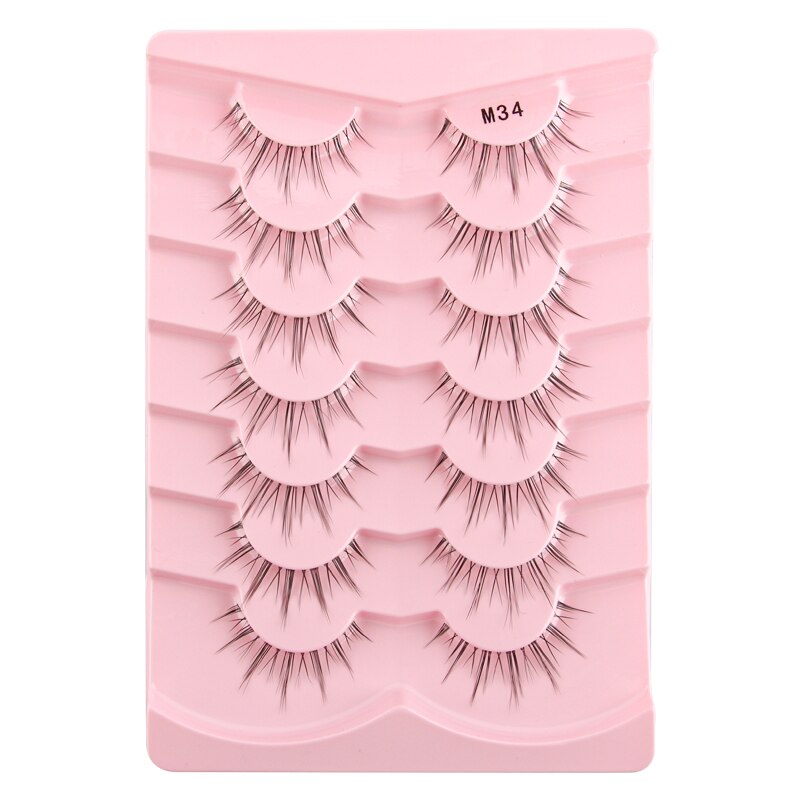 3/5/10 Pairs Half Lashes Fox Eye Wispy Fluffy Faux Cils Natural Winged Fake Eyelashes Half Lashes maquillage