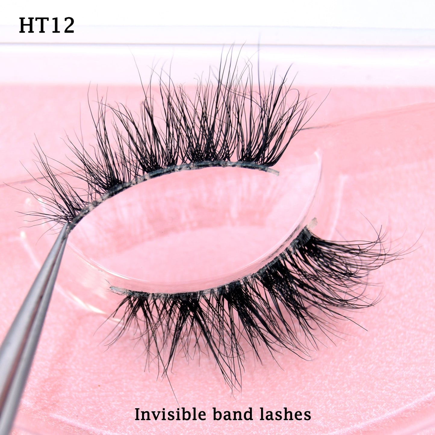Half Lashes Transparent Stalk Invisible Band Mink Lashes Natual Wispy Half Mink eyelashes Reusable False Eyelashes