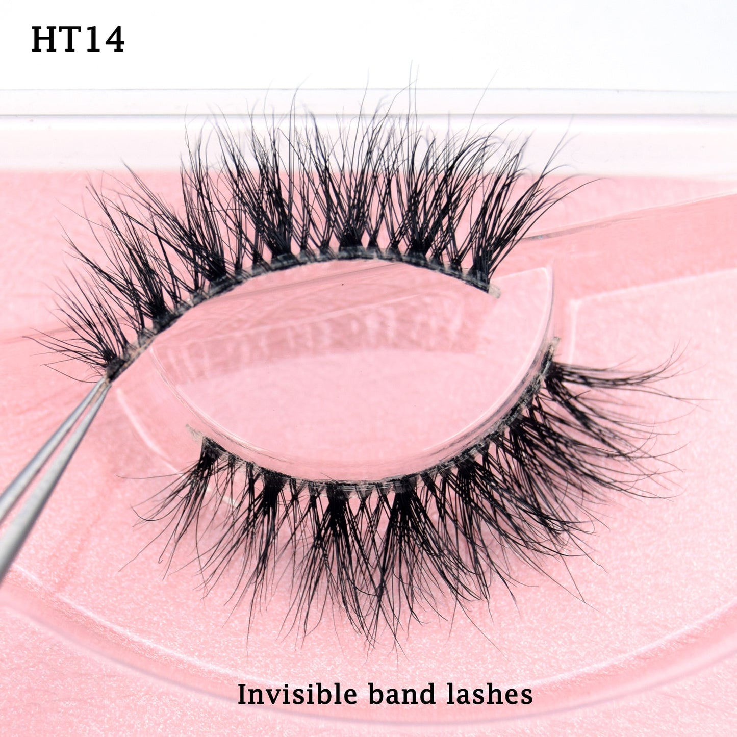 Half Lashes Transparent Stalk Invisible Band Mink Lashes Natual Wispy Half Mink eyelashes Reusable False Eyelashes