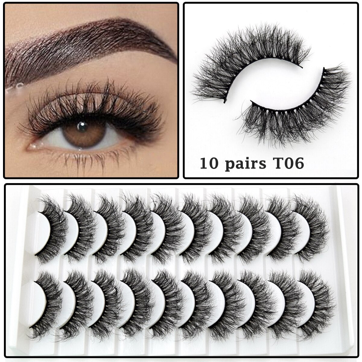 Lashes 3/5/10 pairs 3D Faux Mink Lashes Wispy Natural False Eyelashes Dramatic Volume Lashes Eyelash Extension
