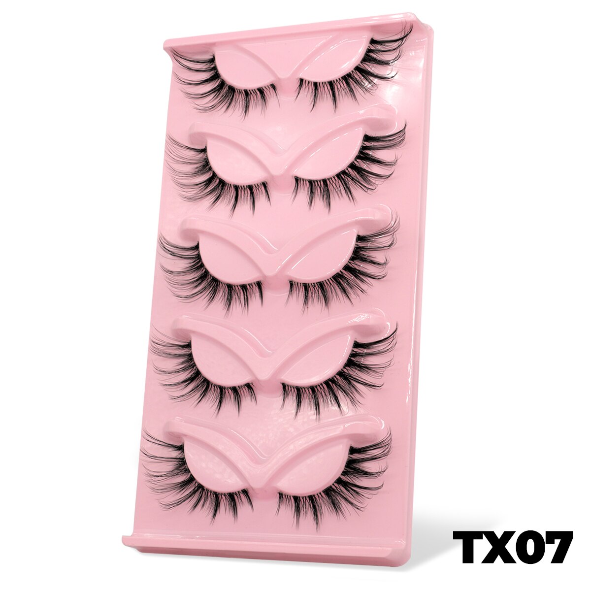 Cat EyeLashes 5 pairs Short Fluffy Eyelashes Soft Natural long Strip Lashes Winged End Eye Elongated Lashes