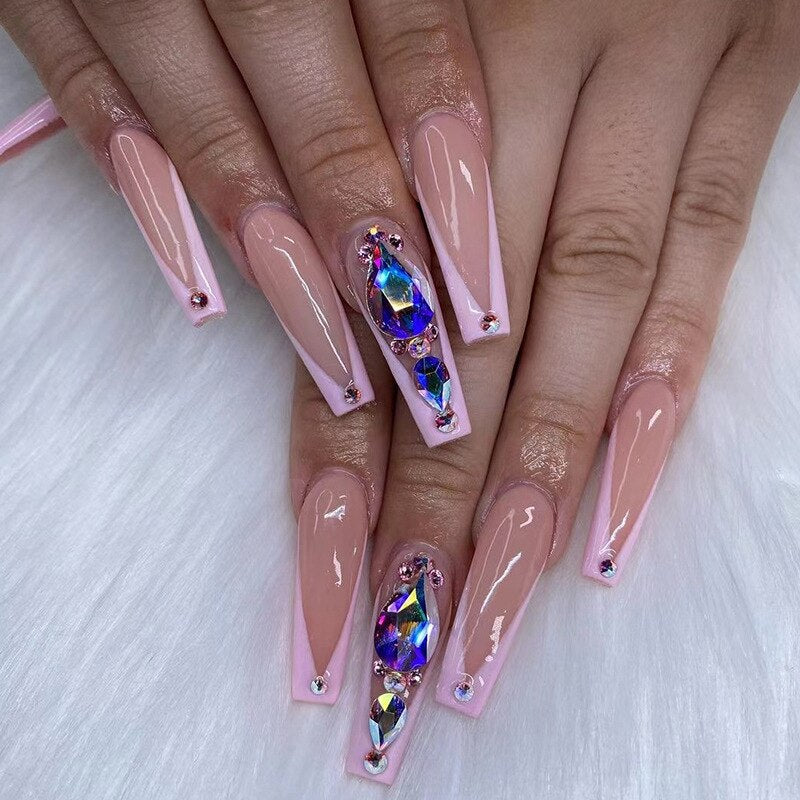 Christmas Press on Nails Press on Nails Box Stick on Nails with Design Acrylic Nails Fake Nails with Glue Long Press on Nails
