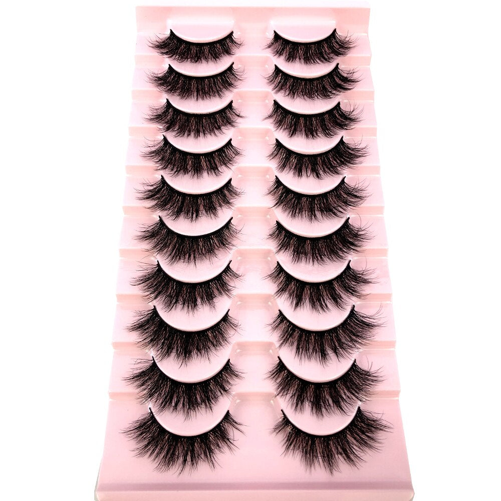 10 Pairs Natural False Eyelashes Fake Lashes Long 3d Mink Lashes Extension Eyelash Mink Eyelashes