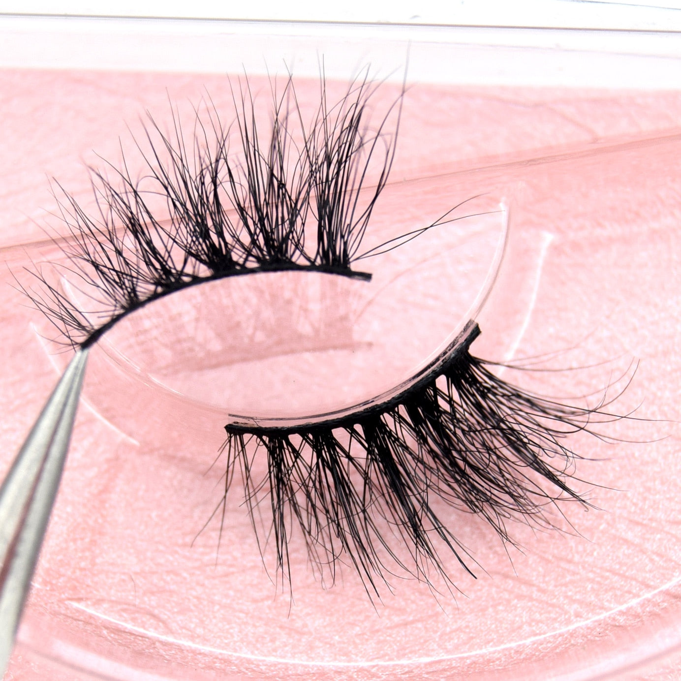 Half Mink Lashes False Eyelashes Hand Up Natural Long Mink Lashes Cruelty Free Crisscross Fake Eyelashes
