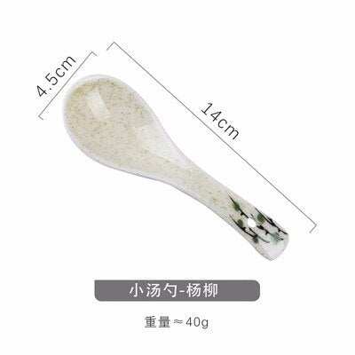 1pc Japanese-style Ceramic Spoon Rice Spoon Tableware Stir Soup Spoon
