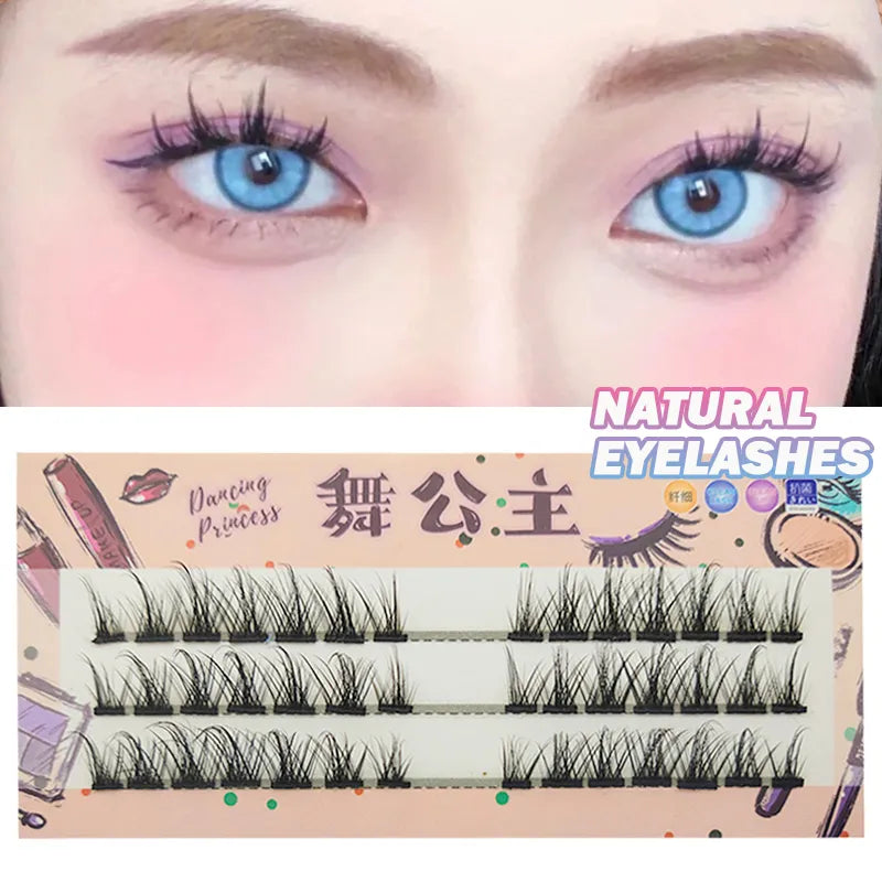 Manga Lashes 3 Rows 3D Faux Mink Lashes Natural False Eyelashes Anime Lashes Soft Light Natural Eyelashes Extension