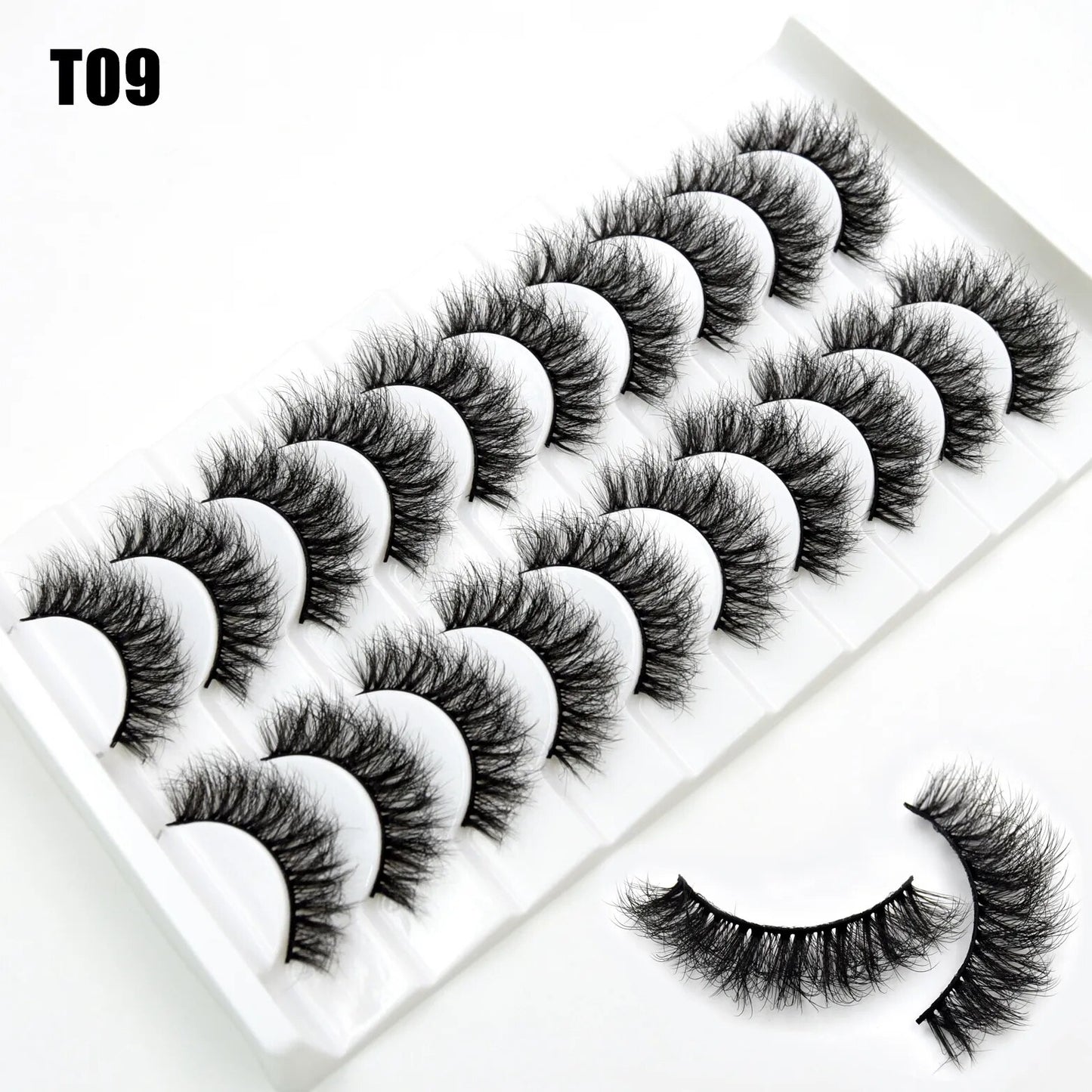 3/10 Pair Eyelashes 3D Faux Mink Lashes Wispy Natural Long False Eyelashes Wholesale Mink Lashes Reusable LasheS