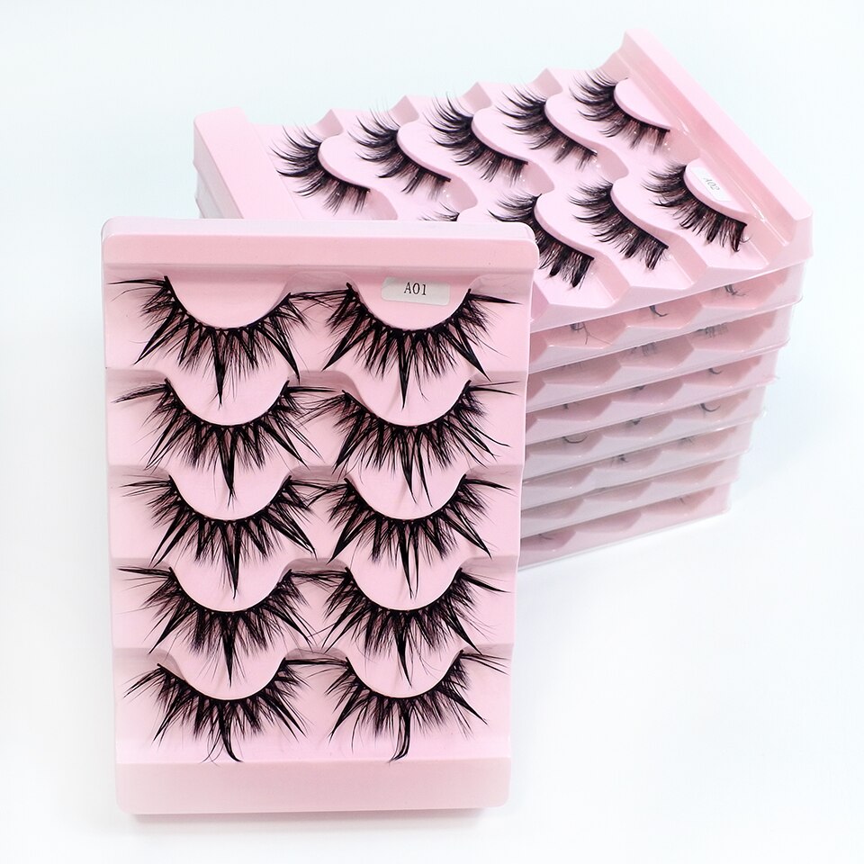 Eyelashes 5 Pairs Soft Natural Mink Lashes Manga Lashes