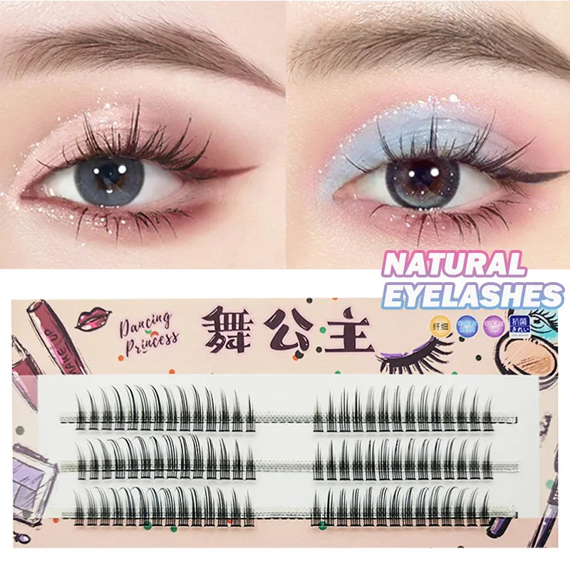 Manga Lashes 3 Rows 3D Faux Mink Lashes Natural False Eyelashes Anime Lashes Soft Light Natural Eyelashes Extension