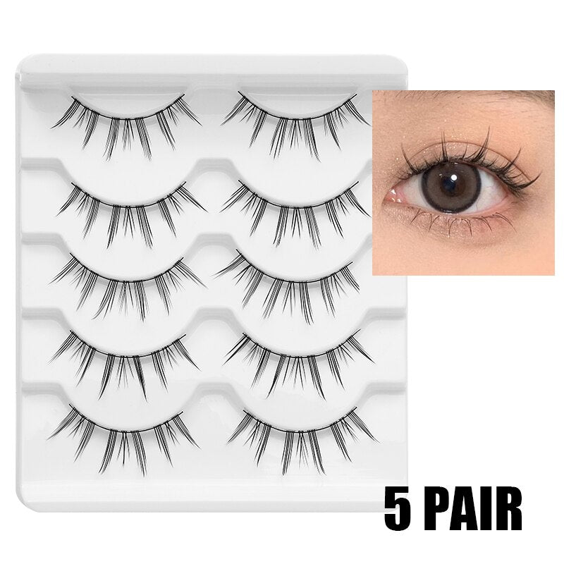 5/7/10 Pairs Eyelashes Manga Lashes Soft Natural False Eyelashes Long Fake Lash Hand Made Eyelash Extension