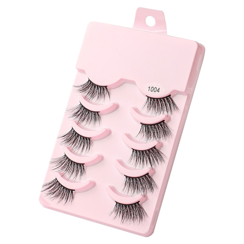 Manga Lashes 3/5/10 Pairs Eyelashes 3D Mink Lashes Korean Natural Cils Strip Lashes Band Soft Cosplay False Eyelashes