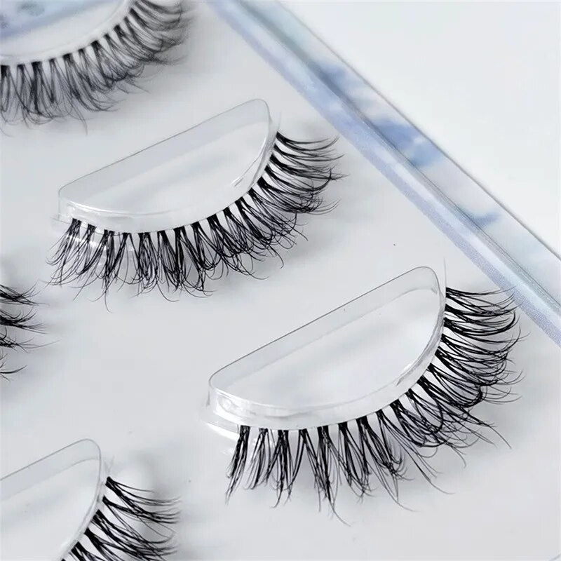 False Eyelashes 3 Pairs Pure Handmade Natural Transparent Terrier Fake Eyelashes Short Paragraph Bare Makeup Eyelashes