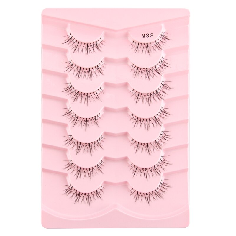 3/5/10 Pairs Half Lashes Fox Eye Wispy Fluffy Faux Cils Natural Winged Fake Eyelashes Half Lashes maquillage