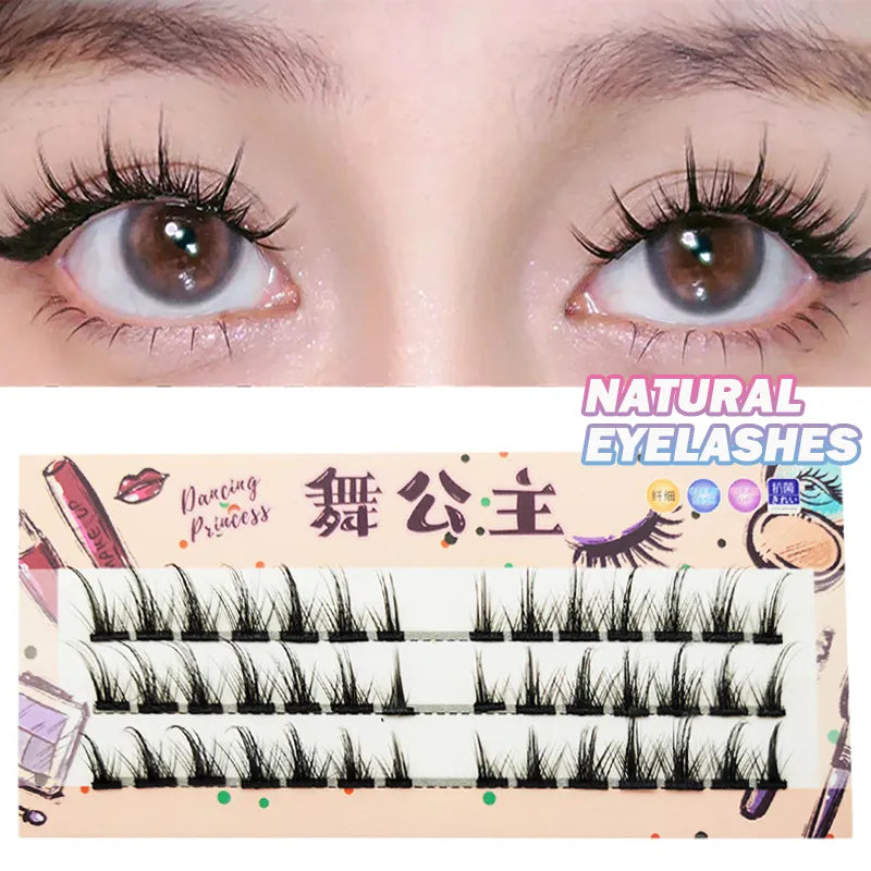 Manga Lashes 3 Rows 3D Faux Mink Lashes Natural False Eyelashes Anime Lashes Soft Light Natural Eyelashes Extension