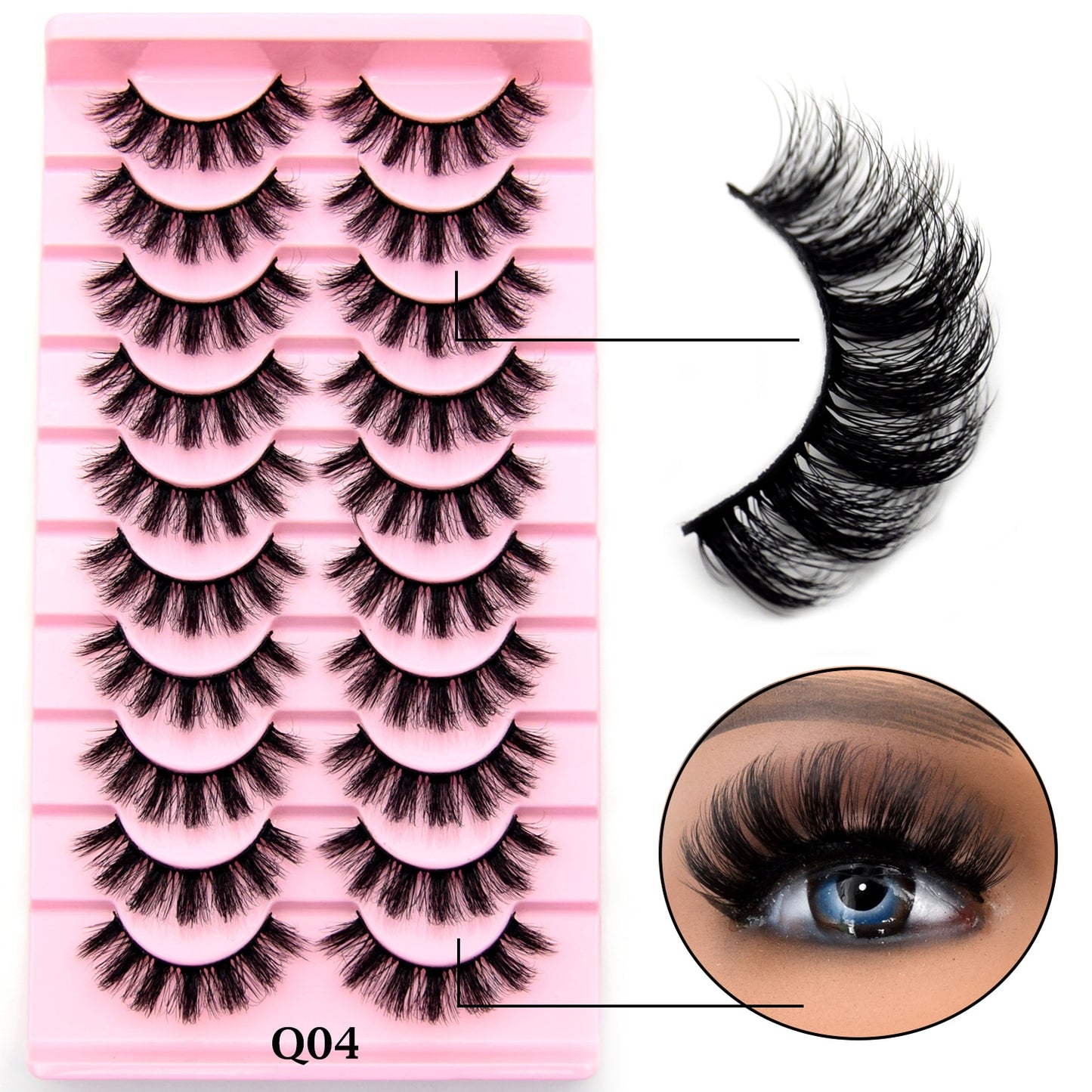 10 Pairs Eyelashes Natural Long 3D Mink Lashes Fluffy Volume Mink False Eyelashes Cruelty Free Wispy Lashes Cilios
