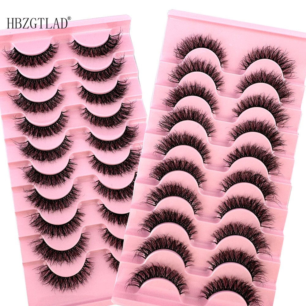 Invisible band Lashes 10 Pairs 3D Faux Mink Lashes Natural short Transparent Terrier Lashes Clear Band Soft Eyelashes Extension