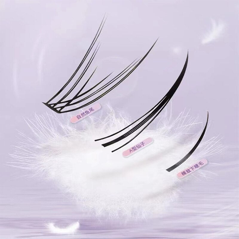 A/M Shape Premade Eyelashes Individual Lashes Cluster Spikes Lash Wispy Premade Russian Natural Fluffy False Eyelashes